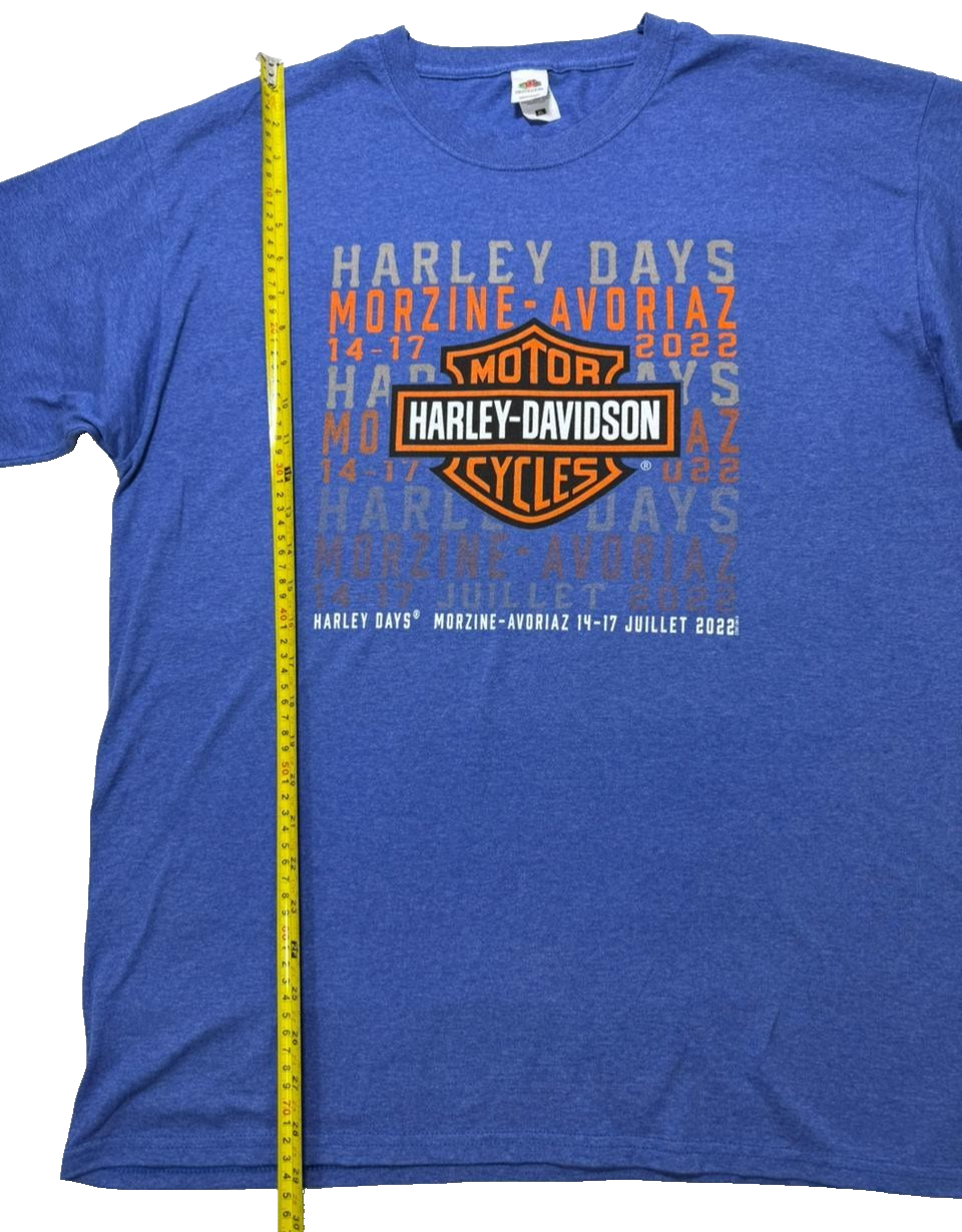 Harley-Davidson Morzine-Avoriaz "Harley Days" Event T-Shirt Blue Fruit Of Loom