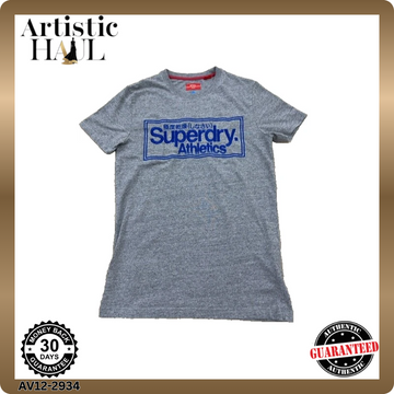 Superdry Men's Grey Marl Athletic T-Shirt Short Sleeve Relaxed Fit