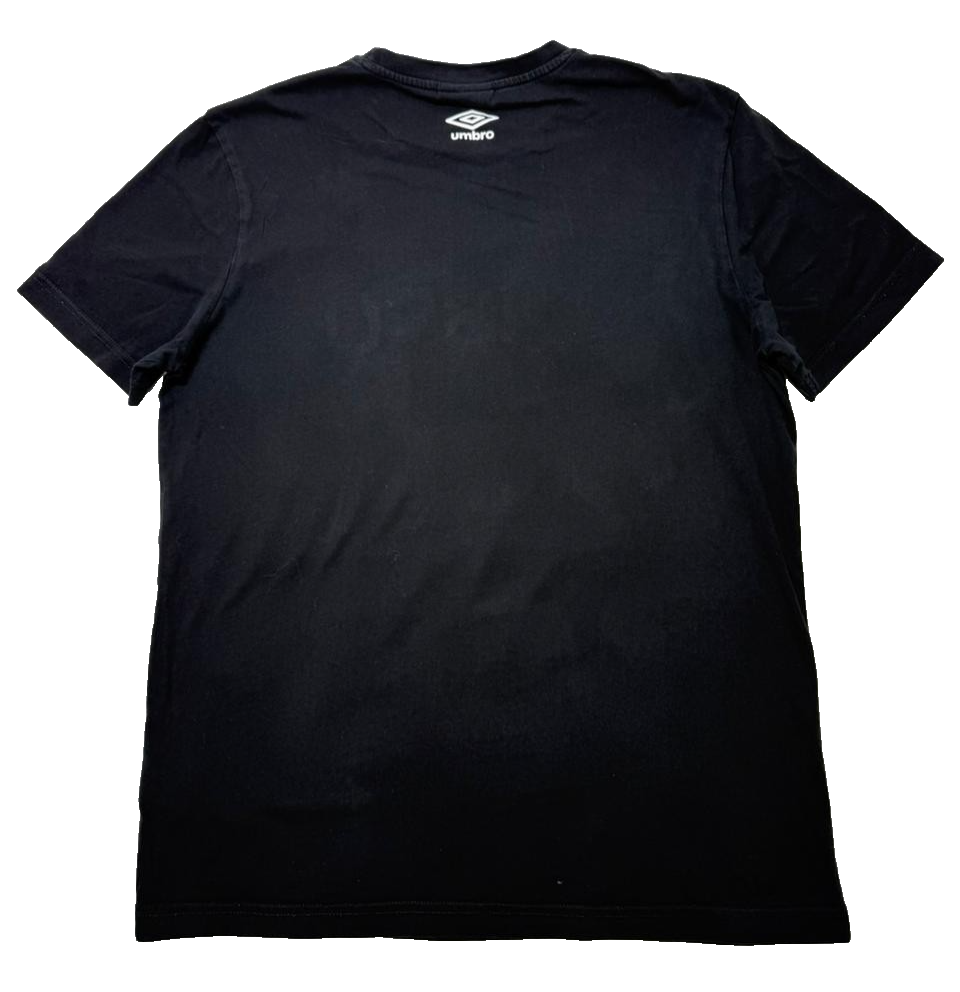 Umbro T-Shirt Black White Red Graphic Logo - Size L