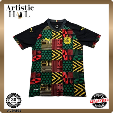 Puma Men's Multi-Color Adinkra Soccer Jersey Size M V-Neck dryCELL
