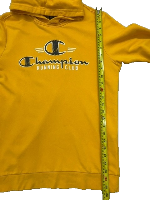 Champion Unisex Yellow Running Club Pullover Hoodie XL Fleece