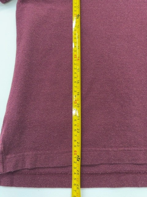 Tommy Hilfiger Boys Burgundy Polo Shirt Classic Fit Size S/P - Cotton Button-Up