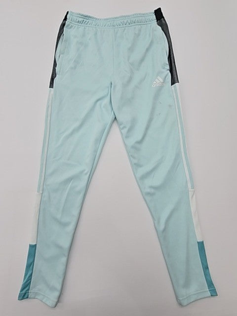 Adidas Boys Primegreen Light Blue Track Pants Size M Elastic Waist Relaxed