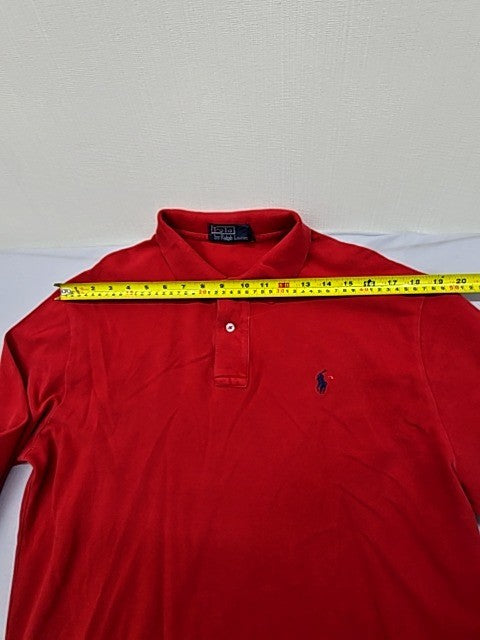 Polo Ralph Lauren Men's Red Long Sleeve Polo Shirt Size L Cotton