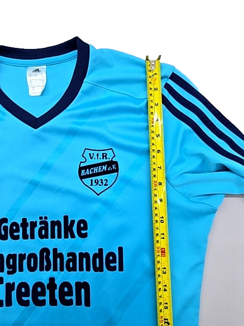 Adidas Men's Light Blue Striped Football Jersey Size L Long Sleeve