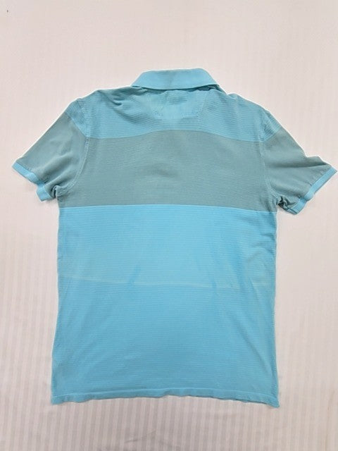 Calvin Klein Jeans Men's Light Blue Striped Polo Size S