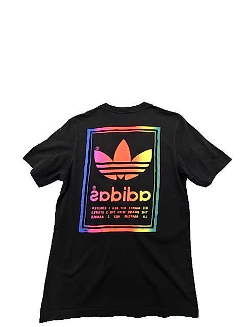Adidas Men's Pride Rainbow T-Shirt XS Black Short Sleeve Cotton Blend