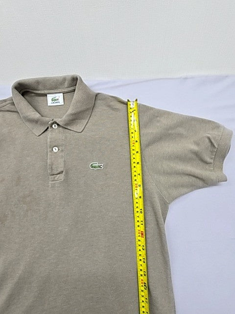 Lacoste L.12.12 Beige Men's Polo Shirt Size 4 Short Sleeve Cotton