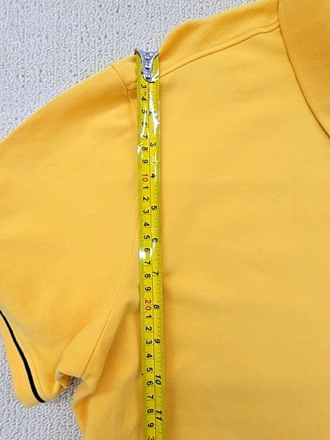 Champion Yellow Short Sleeve Polo Shirt Large Button Pocket Solid NWT