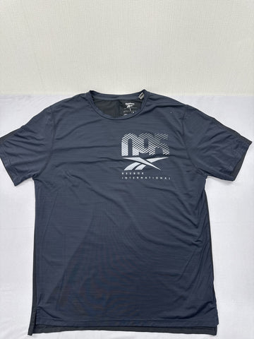 Reebok Men's Navy L Active-Chill Graphic T-Shirt Short Sleeve
