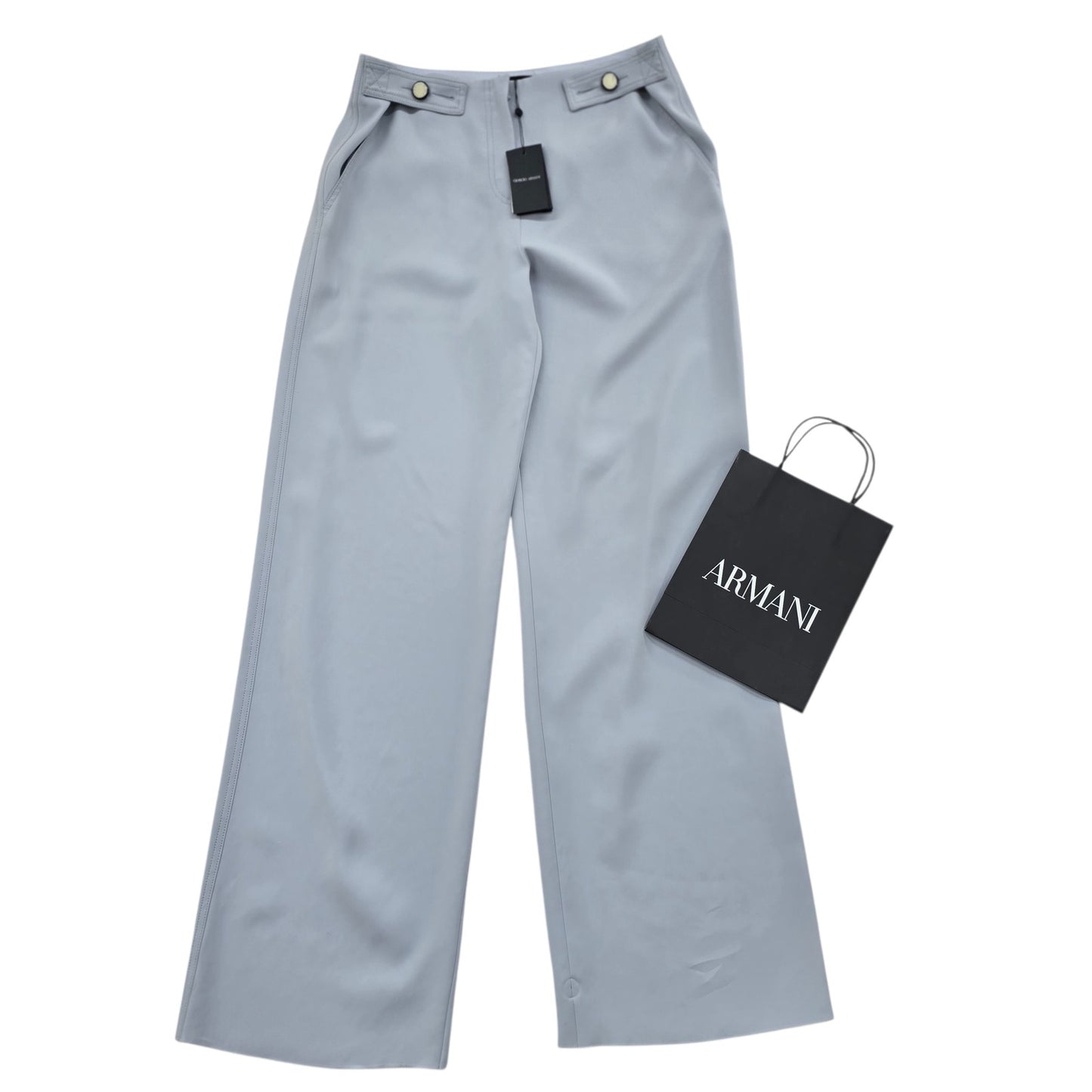 Giorgio Armani Men's Light Blue Wide Leg Pants Size 48