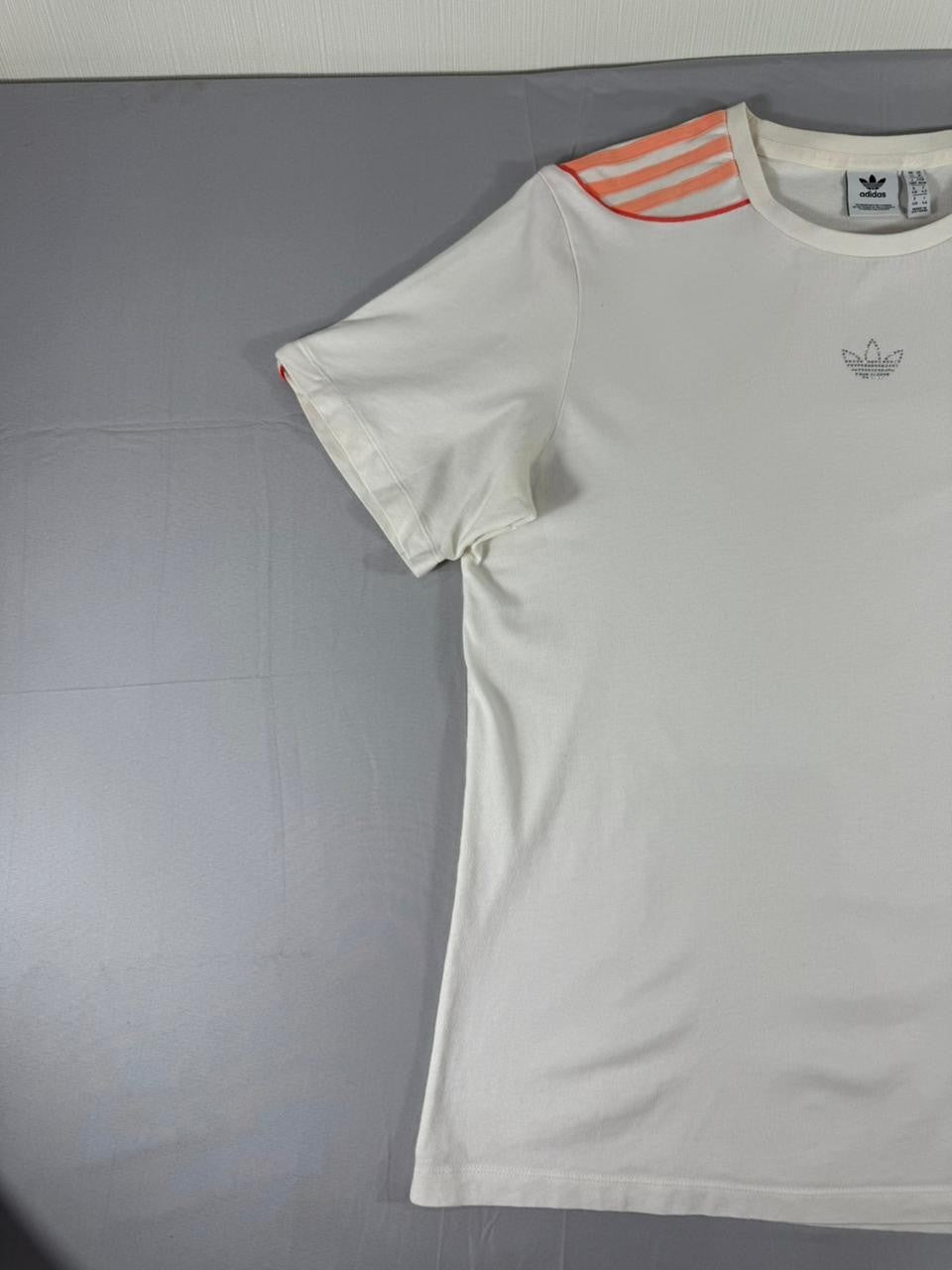 Adidas Men's White T-Shirt Medium M UK 14 EU 40-42 Short Sleeve Tee
