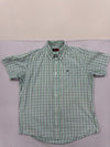 Kappa Men's Green Shirt – Size M, Plaid, Short Sleeve