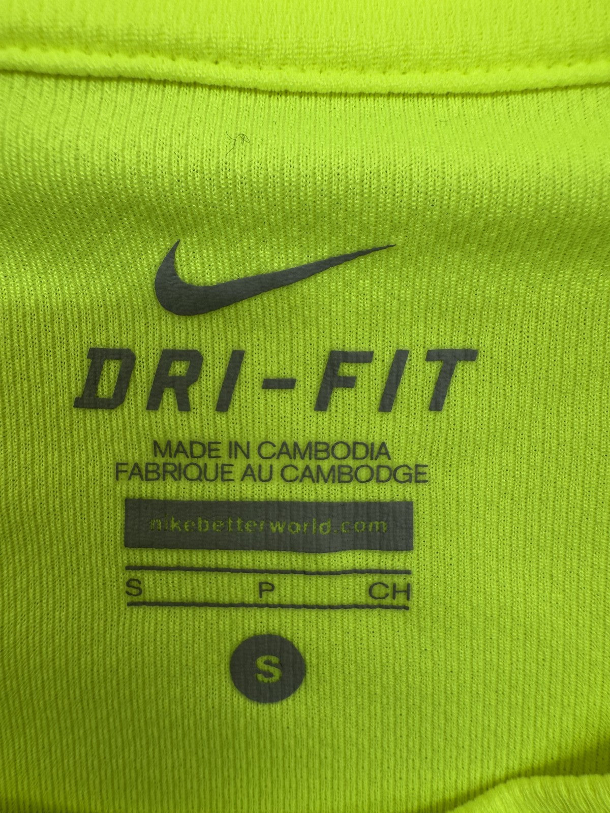 Nike Men's Dri-FIT Neon Yellow Running T-Shirt Size S