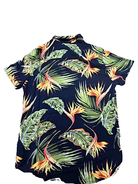 Blend Men's Navy Tropical Floral Button-Up Shirt XL Short Sleeve 20715450