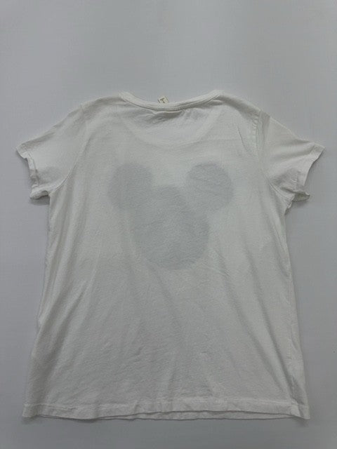 H&M Boys White Mickey Graphic T-Shirt Size M Regular Fit Casual