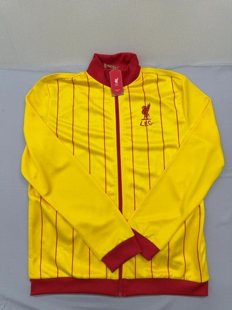 LFC Men's Yellow Striped Soccer Track Jacket L Polyester Zipper