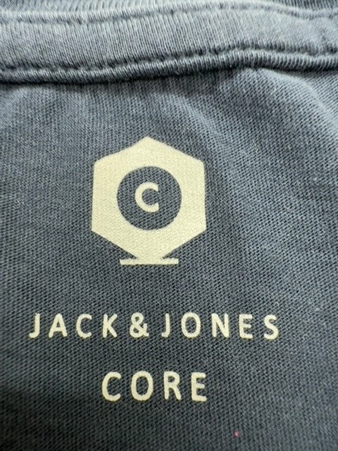 Jack & Jones Men Navy Blue Sports Graphic Tee Size L Regular