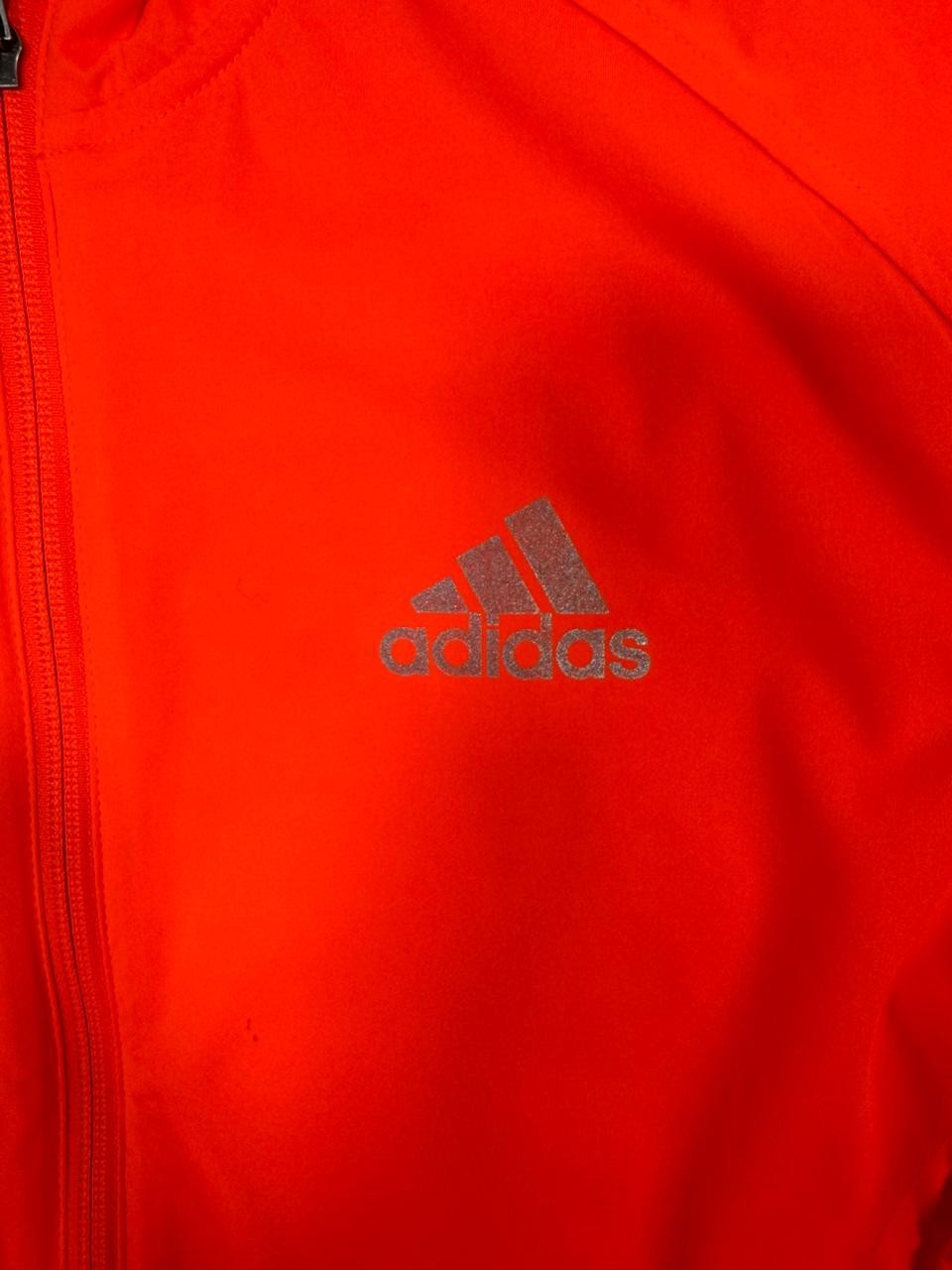 Adidas Men's Neon Orange Climalite Full Zip Running Jacket Size S