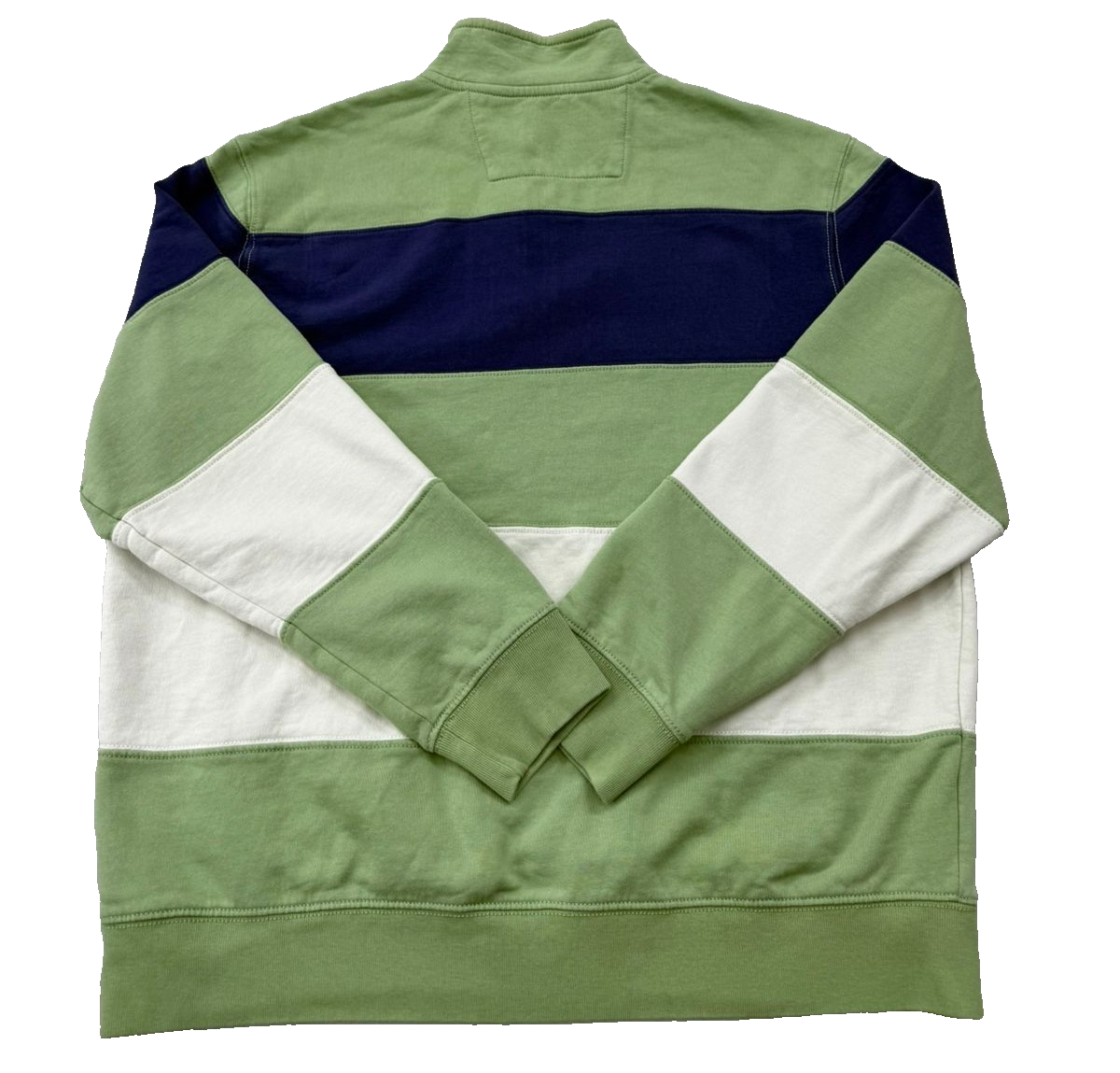 Chaps Men's Green Multi Stripe Full Zip Fleece Hoodie XL