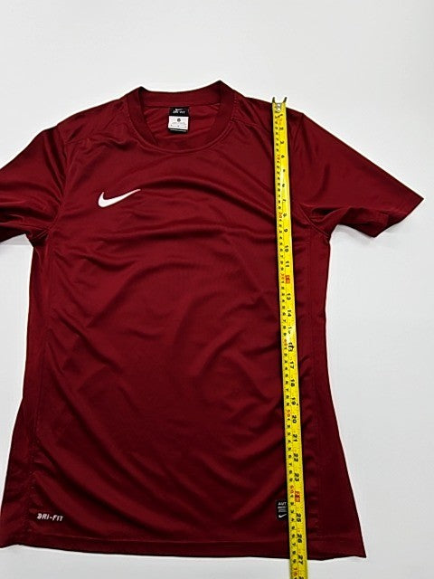 NIKE Men Red Dri-FIT Logo T-Shirt Size M Athletic Crew Neck Performance Knit