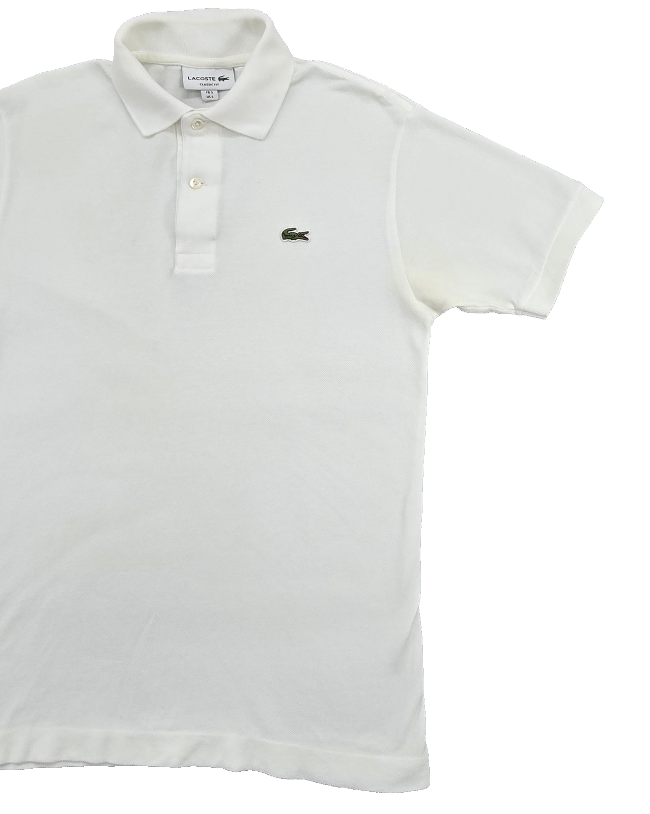 Lacoste L.12.12 White Cotton Polo Shirt Small Classic Fit
