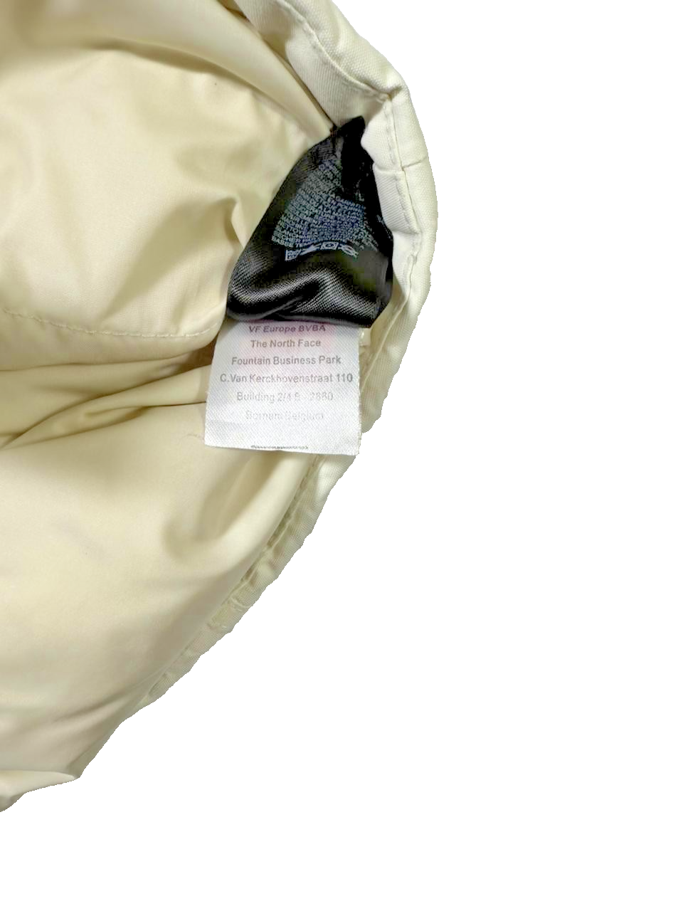 The North Face White/Grey Belted Logo Nylon Insulated Winter Jacket XS