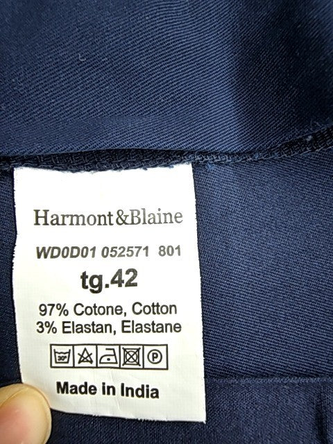 Harmont & Blaine Navy Men's Stretch Cotton Straight Pants Regular