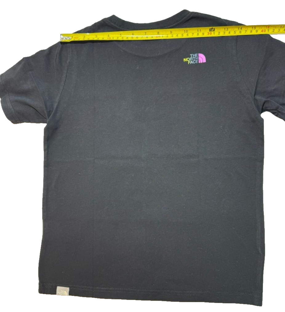 North Face Youth Boys/Girls Black Graphic T-Shirt Multicolor Logo M