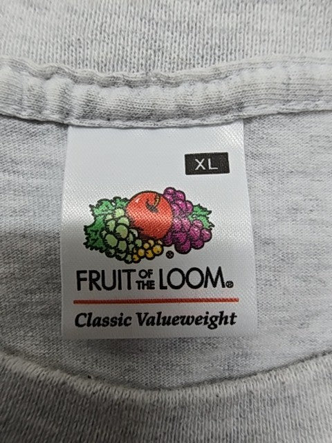 Fruit of the Loom Mens Heather Gray Racing T-Shirt Size XL Classic Valueweight