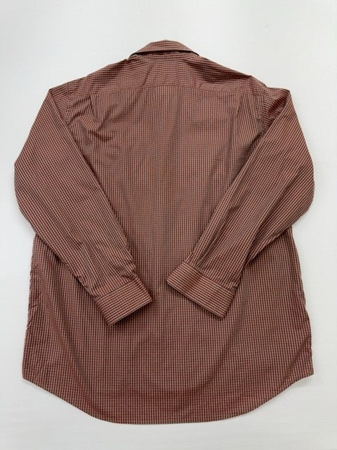 Lacoste Men Burgundy Gingham Cotton Button-Down Shirt Size 41 Preppy