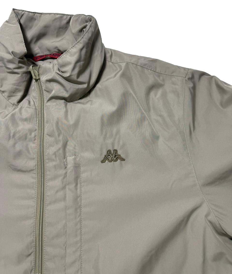 Men's Kappa Beige Full Zip Jacket Windbreaker Coat Top - Size L