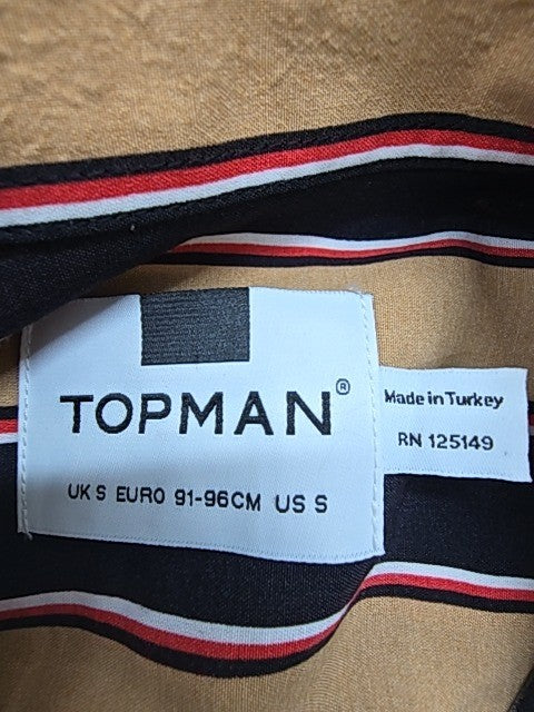 Topman Men Black Striped Button-Down Shirt Size S Casual BNWT