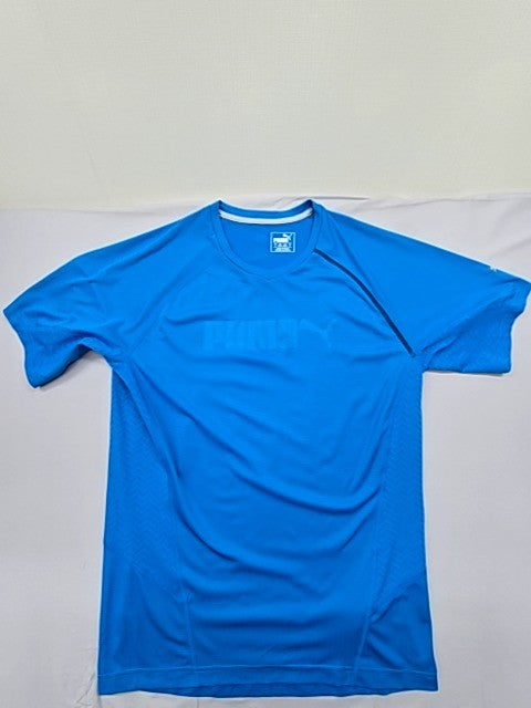 Puma Men's Blue T-Shirt – Size L, Crew Neck
