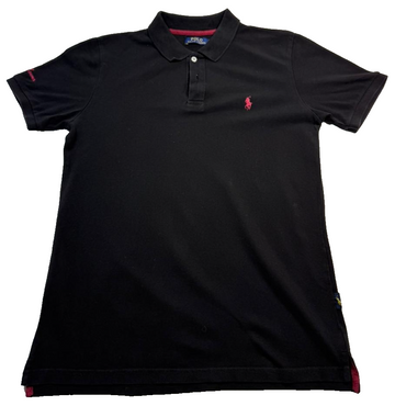 Black Polo Ralph Lauren Polo Pony-Embroidered Cotton Polo Shirt - Size L