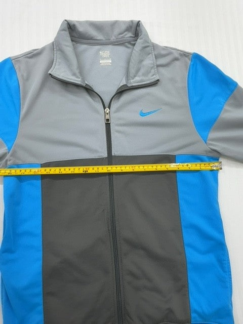 Nike Men's Grey Color Block Full-Zip Track Jacket Size S