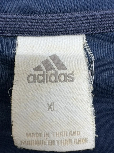 Adidas Men's XL Navy Green Striped Soccer Jersey Short Sleeve