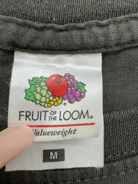 Fruit of the Loom Men Olive Graphic T-Shirt Size M Tagless Neck