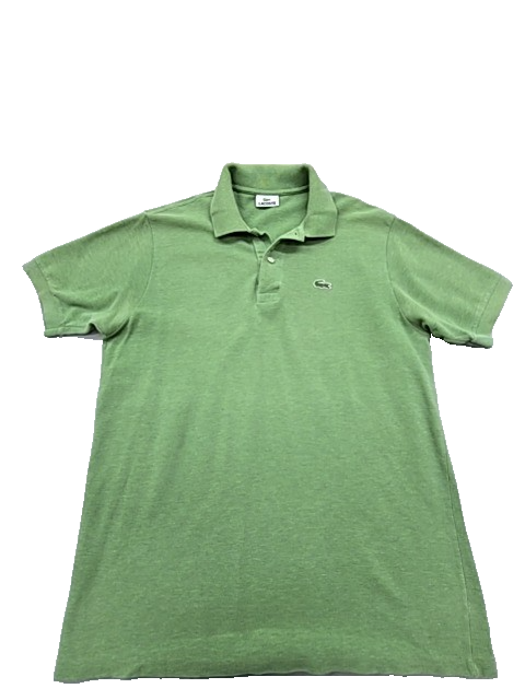 Lacoste Men's Green Polo Shirt Size 5 Classic Fit Croc Logo