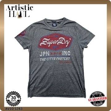 Superdry Japanese Theme Men's T-Shirt Grey Marl L Relaxed Fit