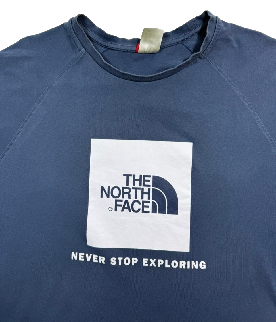The North Face Navy Blue T-Shirt, Men's XL, Logo Print Casual Cotton Tee