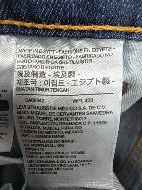 Levi's Men Dark Blue Straight Jeans Size 28x32 501 Original Fit Button Closure
