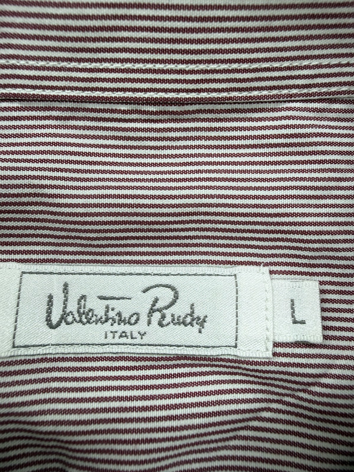 Valentino Rudy Mauve Striped L Long Sleeve Cotton Shirt Italy