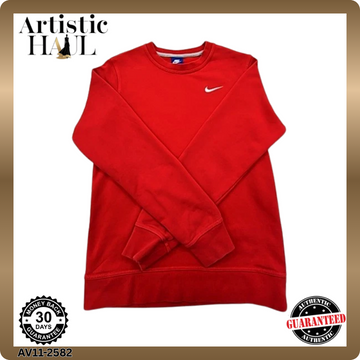 Nike Men's Red Crew Neck Fleece Sweatshirt Size S Club