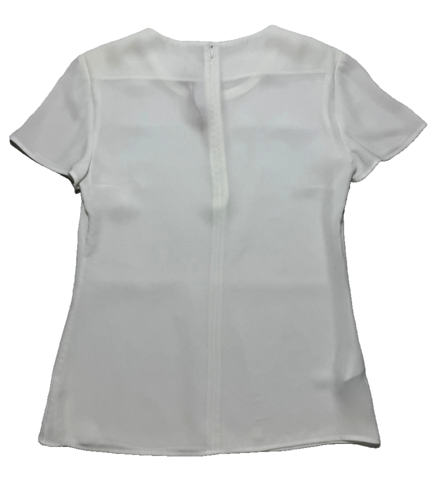 Hugo Boss Women'S Blouse White | Short Sleeves Top | Made In Poland | Size:2