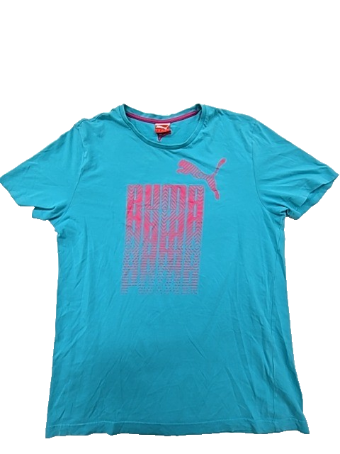 PUMA Men's L Turquoise Barcode Short Sleeve Sportlifestyle T-Shirt