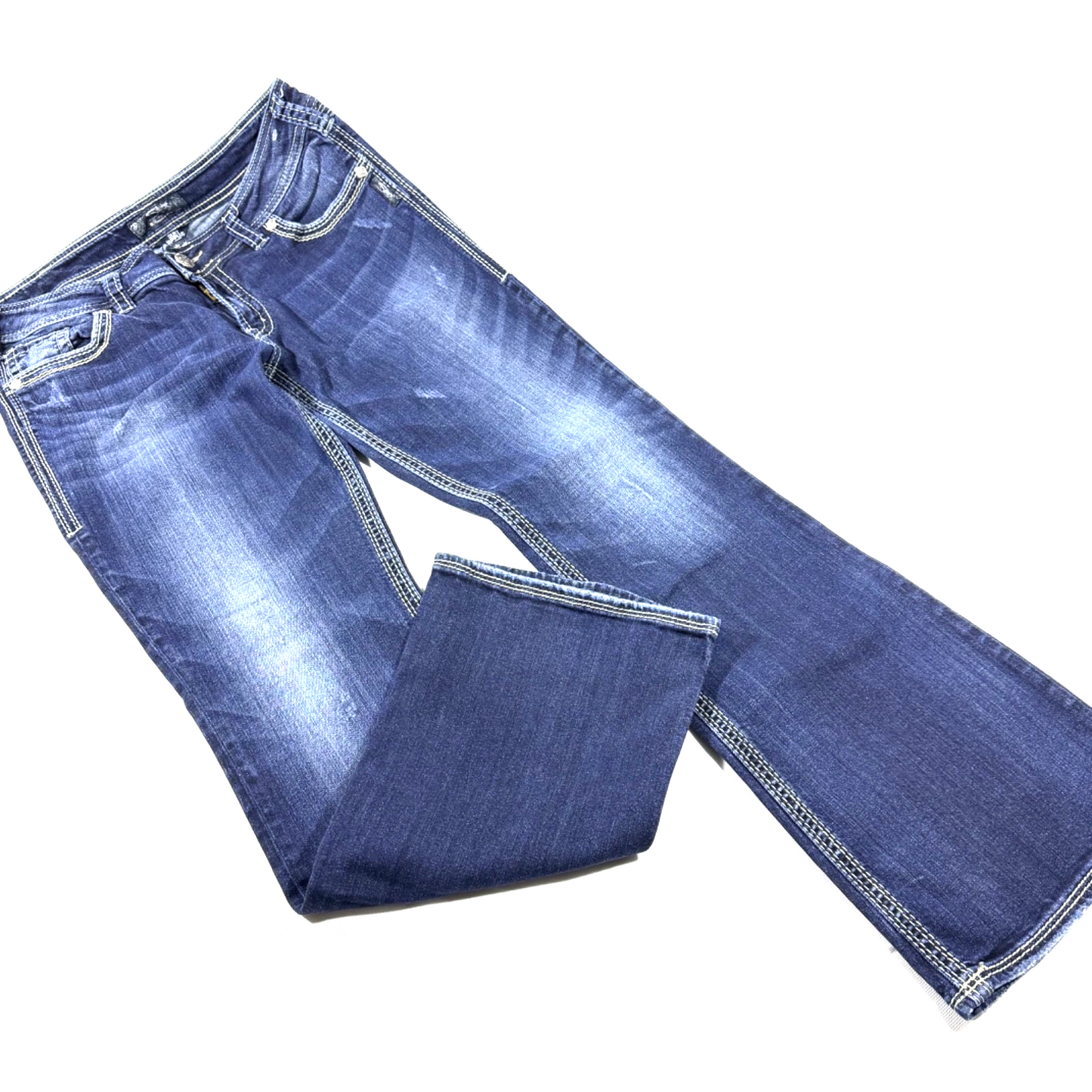 Silver Jeans Suki Distressed Women's Denim Jeans W33 L32 Flap Pockets