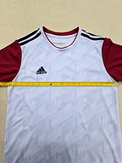 Adidas White/Red Soccer Jersey Short Sleeve 3-Stripes Unisex Adult