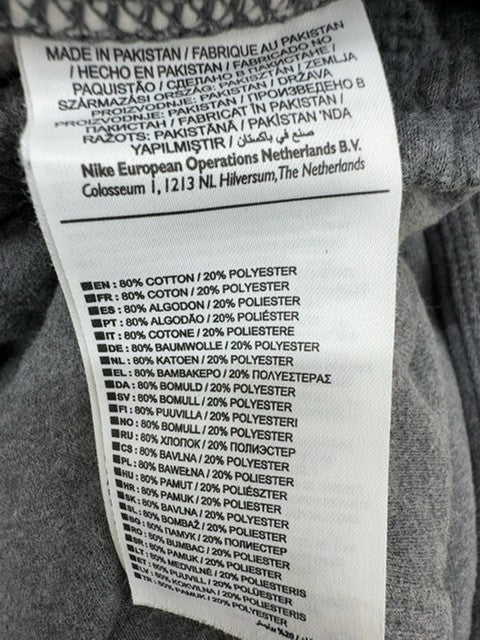 Nike Unisex Gray Fleece Sweatpants XL Elastic Waist Cuffed