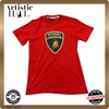Lamborghini Men's Red T-Shirt – Size M, Logo, Short Sleeve